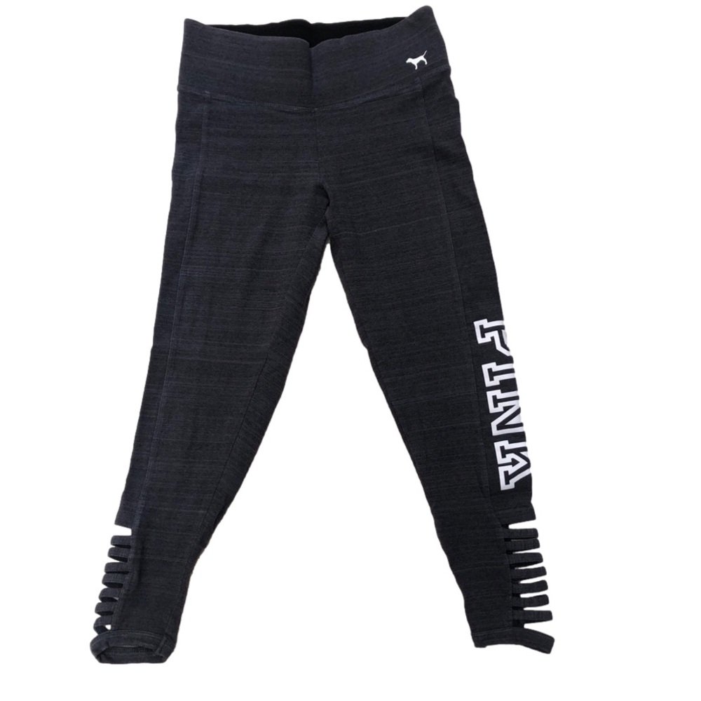 PINK Victorias Secret Gray Low Rise Pull On Capri Yoga Leggings